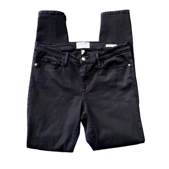 Frame Le Skinny De Jeanne Black Jeans 30 - Picture 4 of 6